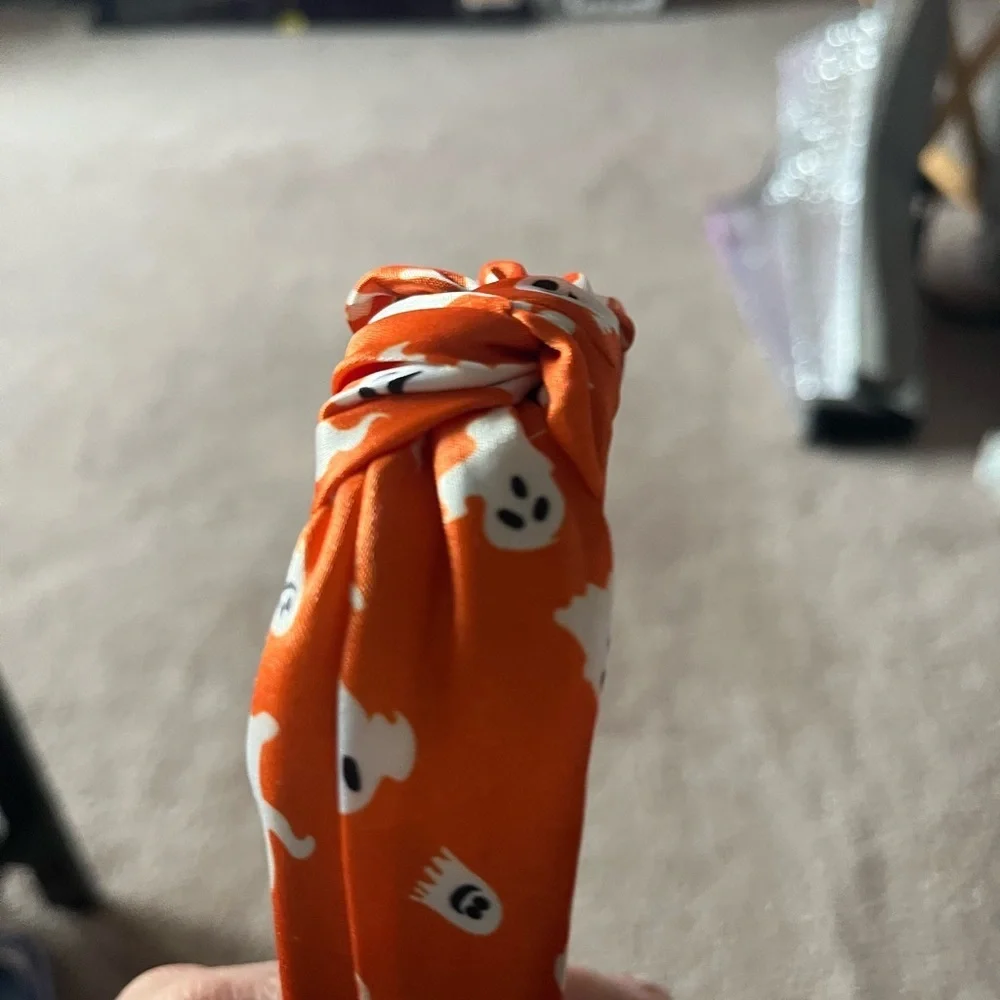 Orange Ghost Print Kids Headband